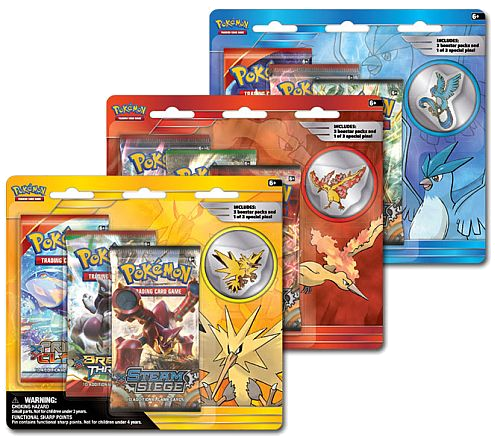 POKEMON Articuno/Zapdos/Moltres 3-Pack Pin Blister