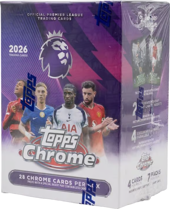 2026 Topps Chrome Premier League EPL Soccer 7-Pack Blaster